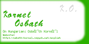 kornel osbath business card